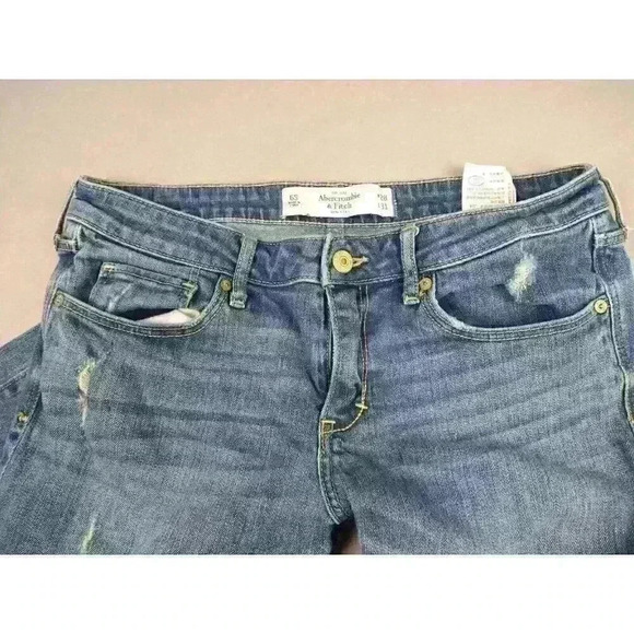 Abercrombie & Fitch Womens 6S Jeans 28x31 The A&F Boot Button Fly Distressed - Picture 6 of 13